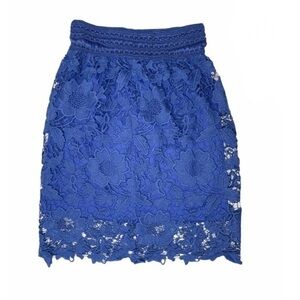 UNIVERSAL Fashion Cobalt Blue Lace Mini Skirt M